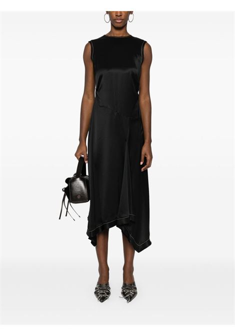 abito satin sleeveless donna nero in acetato ACNE STUDIOS | A20734900
